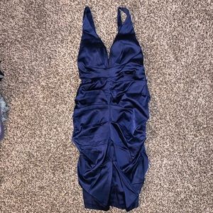 Xscape petite navy blue dress